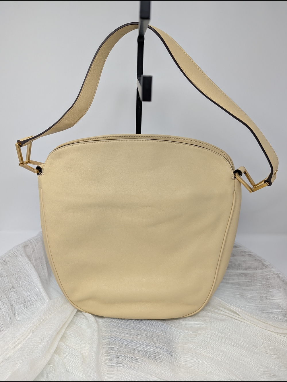 Calvin Klein Butter Yellow Shoulder Bag with Gold Hardware
